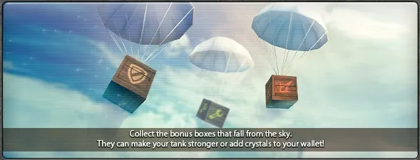 Collect the bonus boxes that fall from the sky.